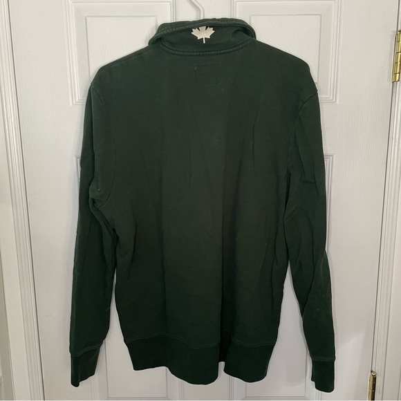 Roots Cabin Sweater 1/4 Zip Forest Green Pullover Cozy Sweater Sweatshirt XL - Picture 4 of 7